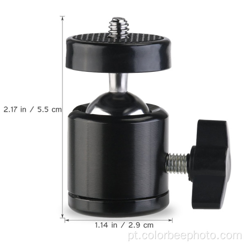 Cabeçote esférico giratório 360 universal 1/4 &quot;parafuso de montagem